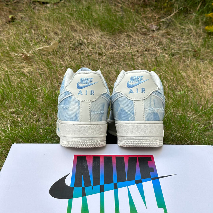 Custom Air Force 1 Blue White Denim Jeans