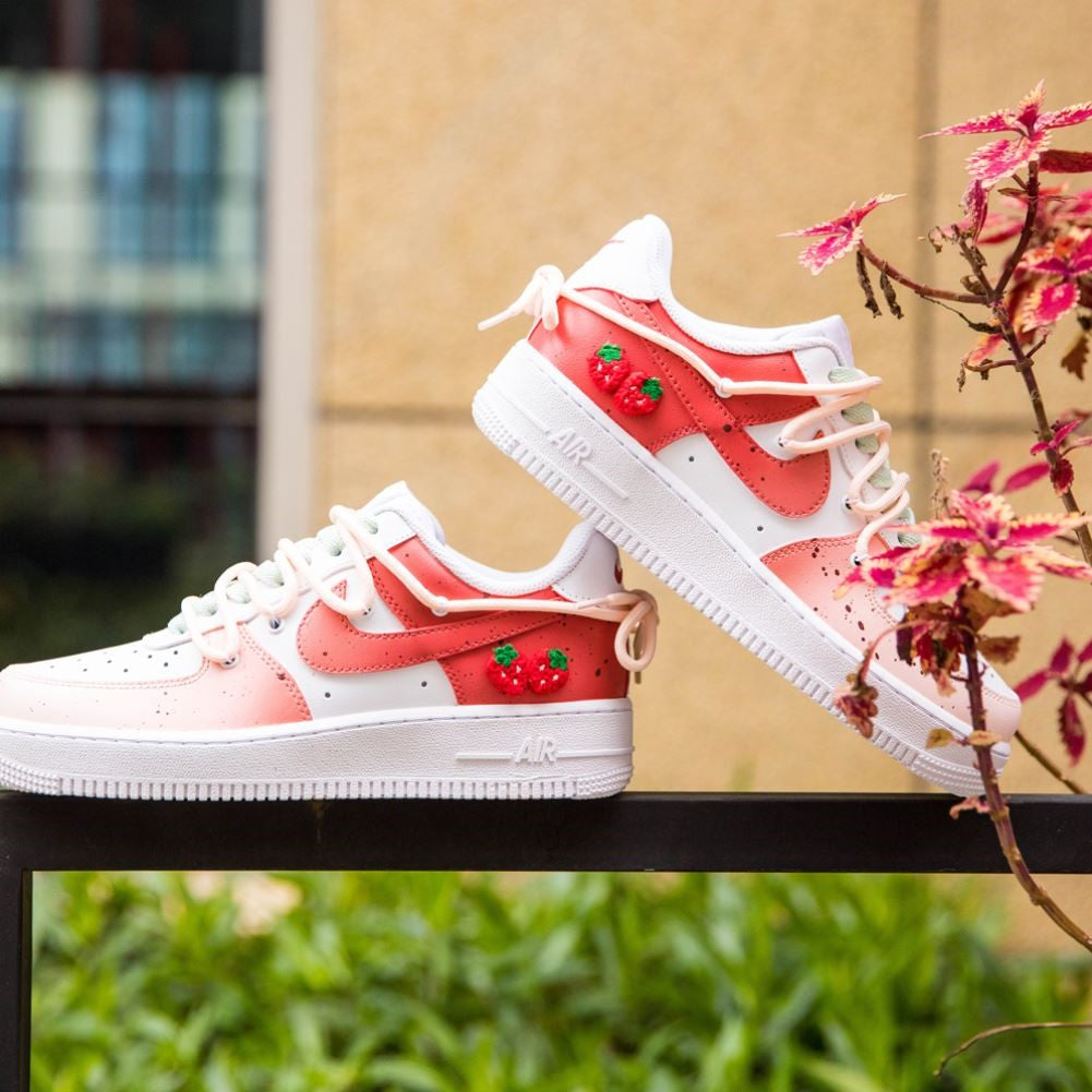 Red Strawberry Custom Air Force 1
