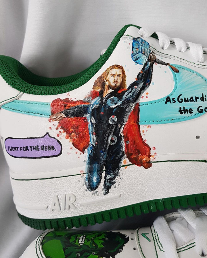 Cartoon Hero Giant Blue Red Green Custom Air Force 1