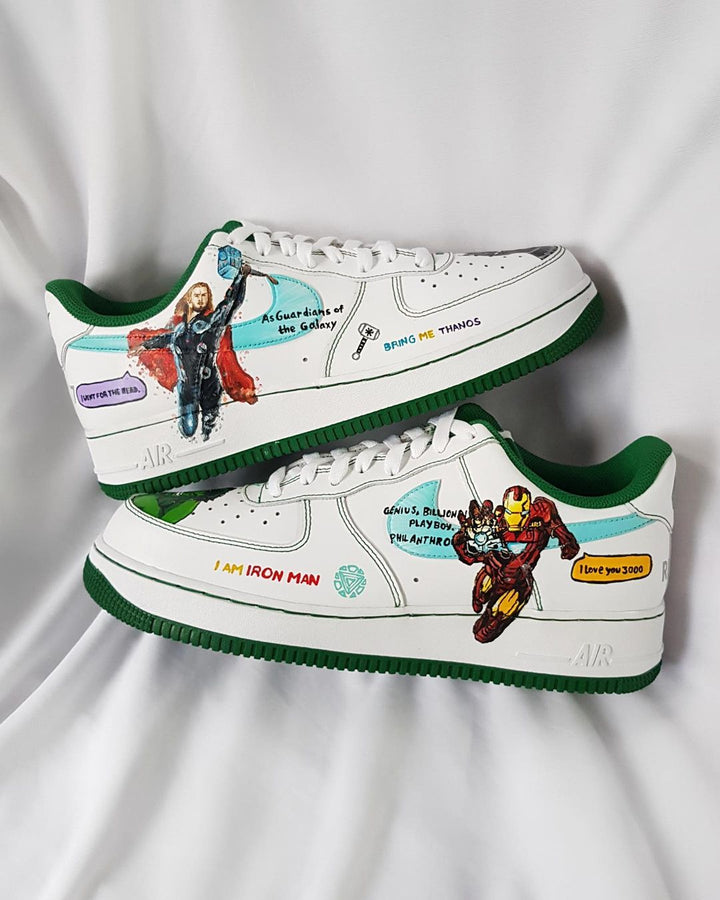 Cartoon Hero Giant Blue Red Green Custom Air Force 1