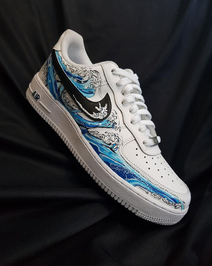 Sea Wave Blue Black Custom Air Force 1