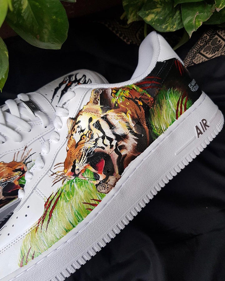 Tiger Grass Clawn Green Black Brown Custom Air Force 1