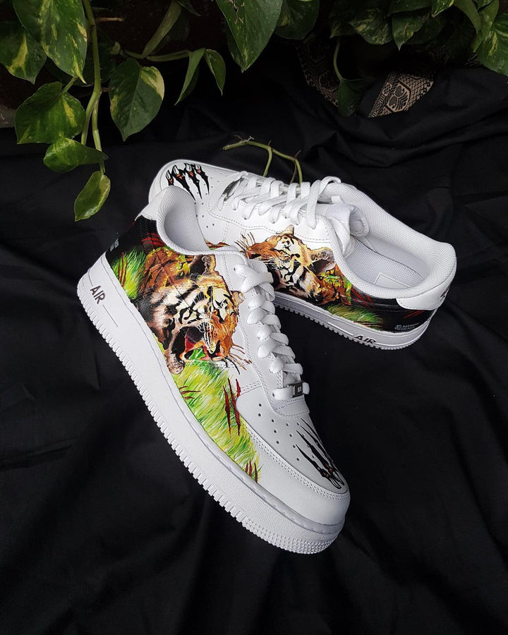 Tiger Grass Clawn Green Black Brown Custom Air Force 1