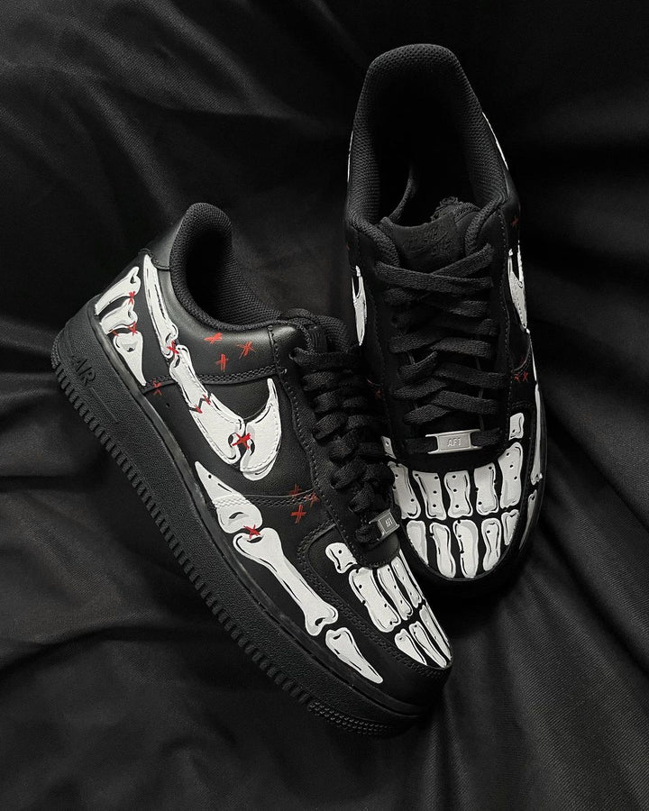 Skeleton Black White Red Custom Air Force 1