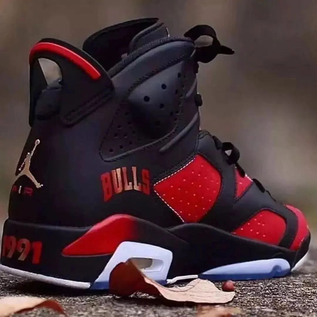 Black Red Custom Air Jordan 6