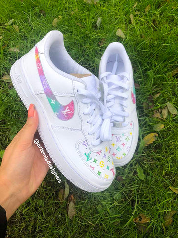 Custom Air Force 1 Colorful LV Logo