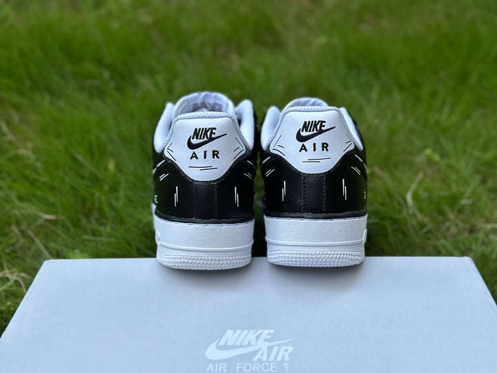 Custom Air Force 1 Black White Cartoon