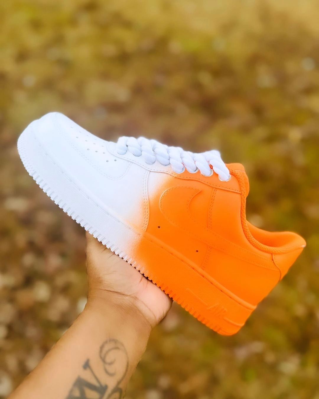 Orange White Gradient Custom Air Force 1 XX CUSTOM