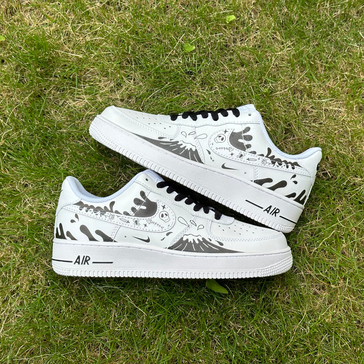 Custom Air Force 1 Volcanic Eruption Cartoon