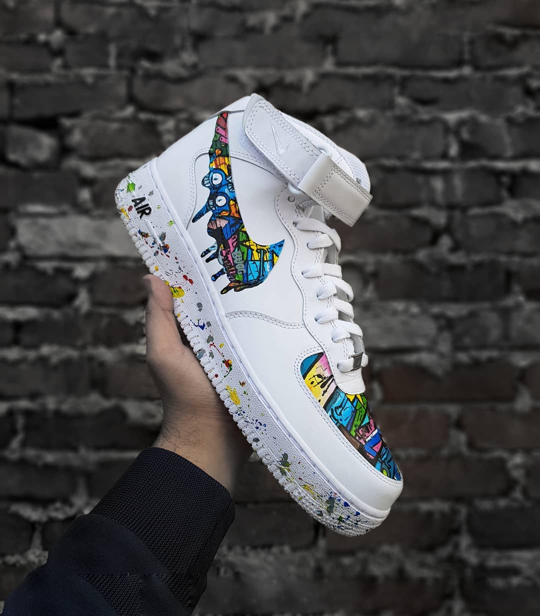 Graffiti Splicing Dripping Swoosh Custom Air Force 1