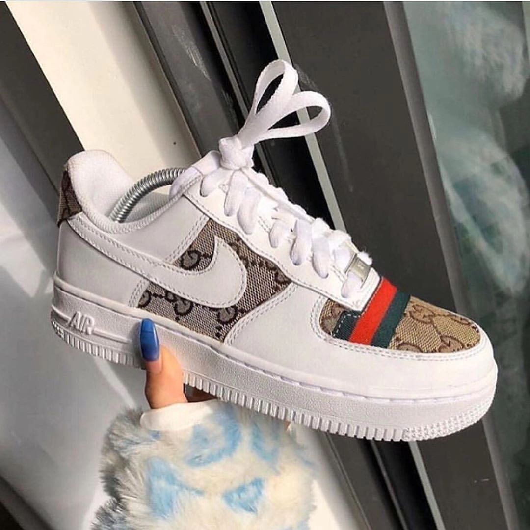 Guci Logo Brown Custom Nike Air Force 1