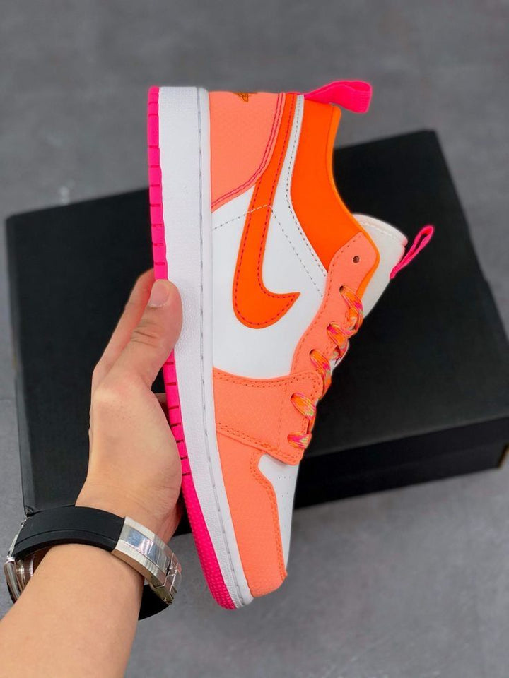 Custom Air Jordan 1 Low Utility Crimson Pulse Total Orange Sneakers