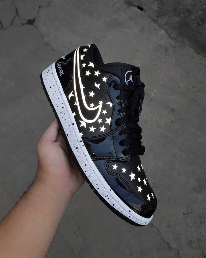 Star White Black Custom Air Force 1