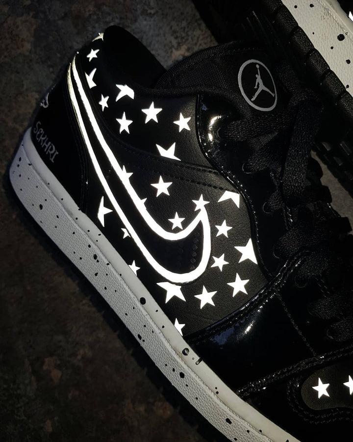 Star White Black Custom Air Force 1