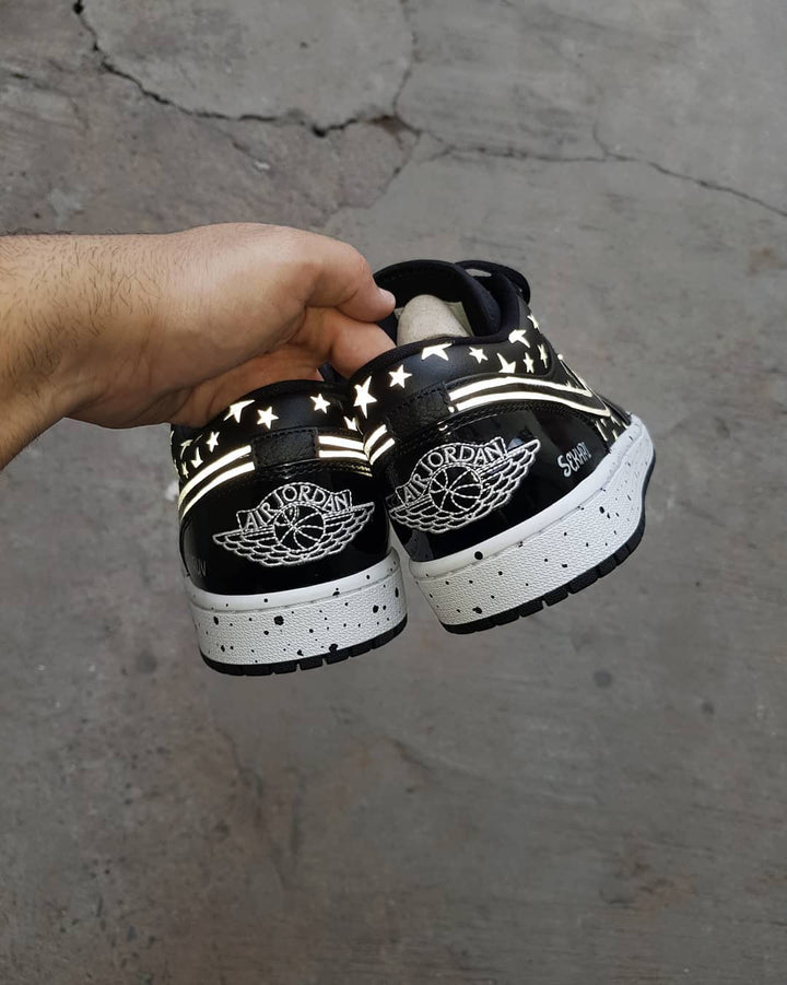 Star White Black Custom Air Force 1