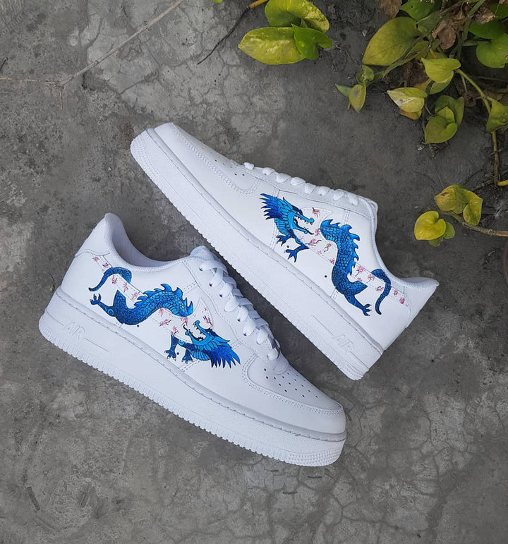 Plum Blossom Dragon Pink Blue Custom Air Force 1