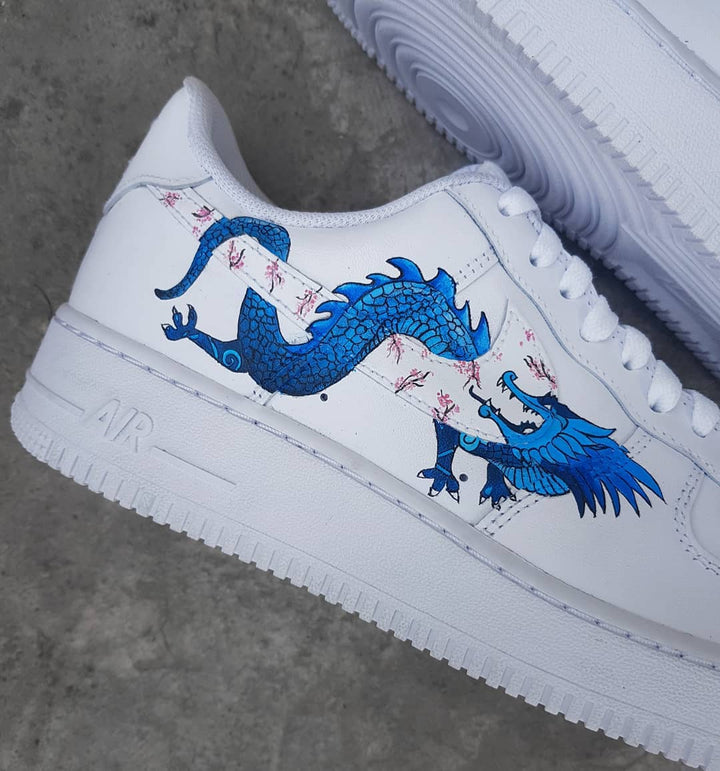 Plum Blossom Dragon Pink Blue Custom Air Force 1