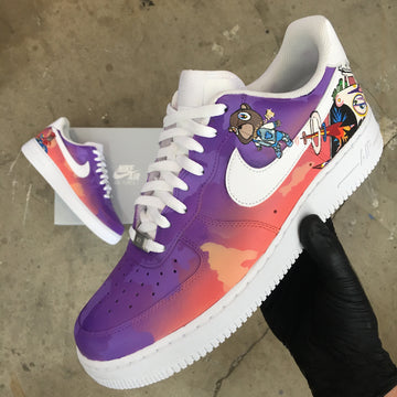 Custom Air Force 1 Orange Purple Gradient Cartoon Characters