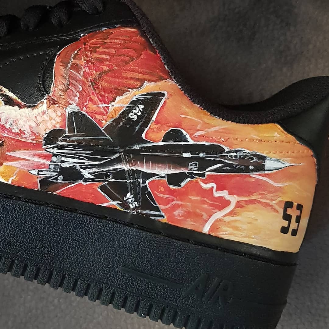 Fire Phoenix Battleship Black Orange Custom Air Force 1