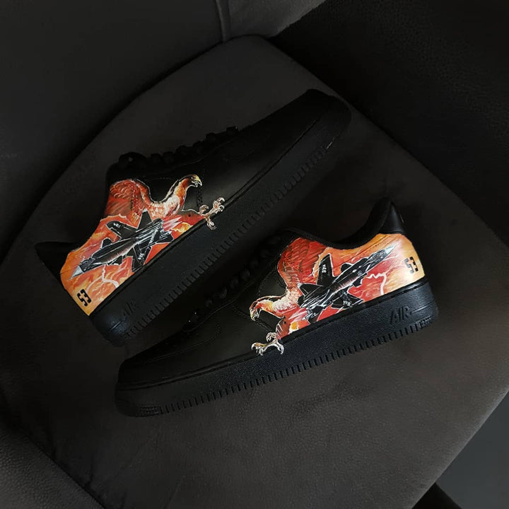 Fire Phoenix Battleship Black Orange Custom Air Force 1