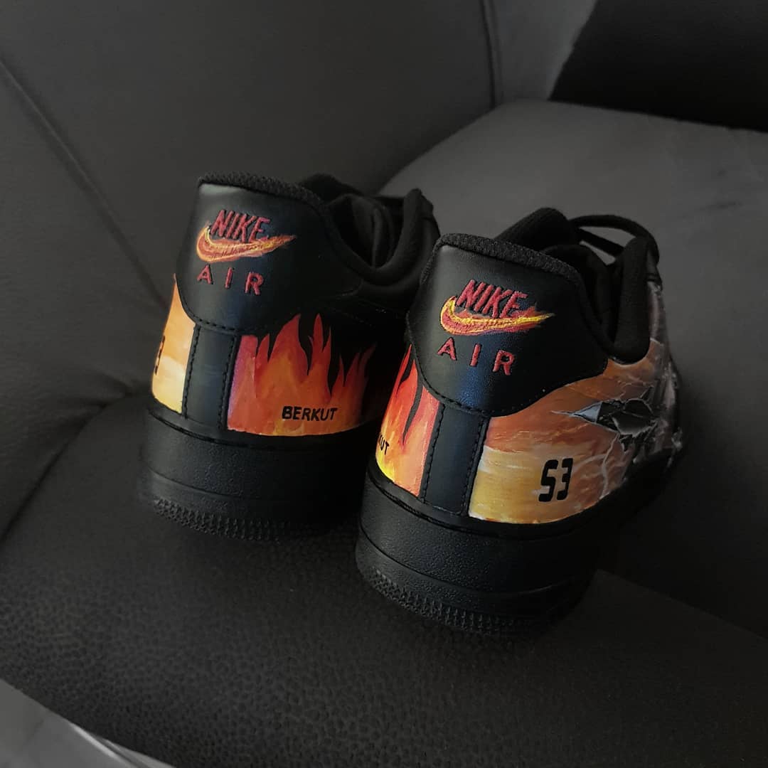 Fire Phoenix Battleship Black Orange Custom Air Force 1