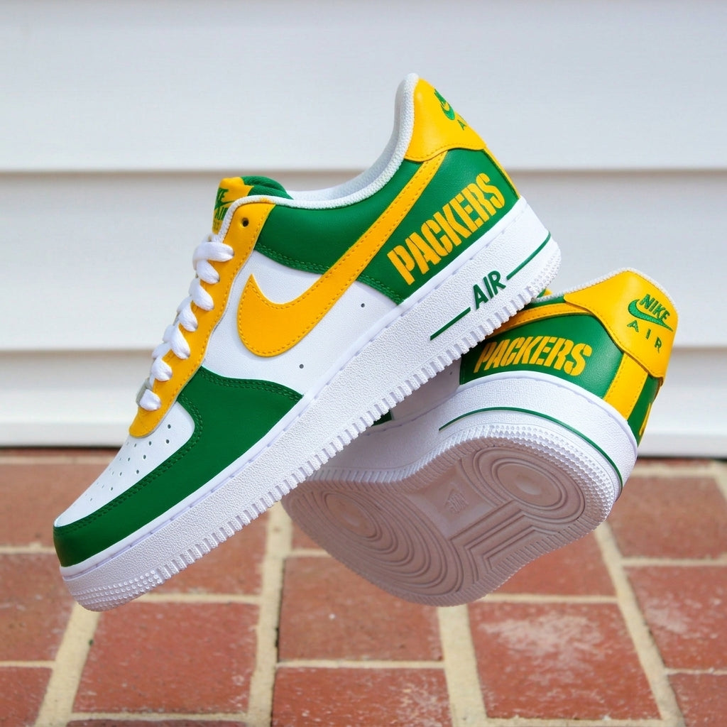 Hand Painted Green Bay Packers Custom Air Force 1 Sneakers