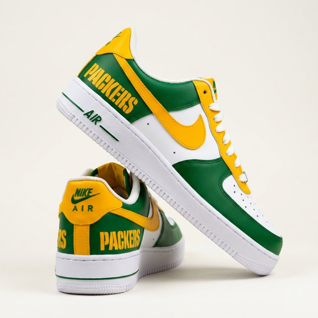 Hand Painted Packers Custom Air Force 1 Sneakers