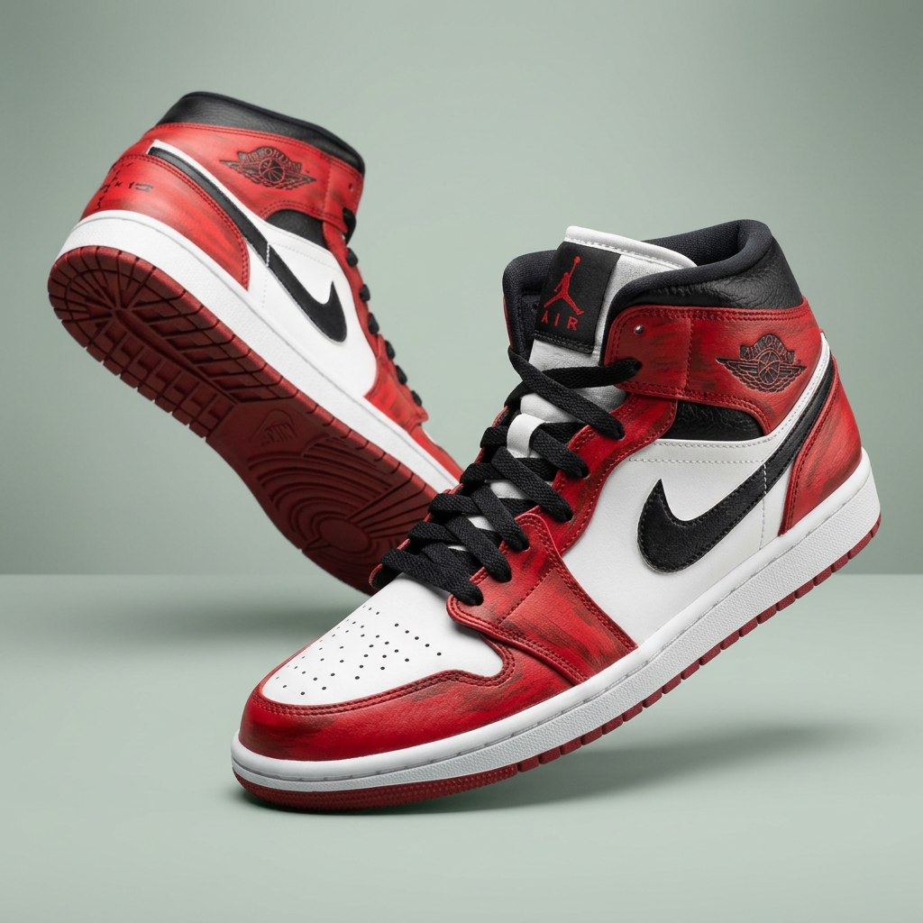 Hand Painted Custom Red Air Jordan 1 Sneakers