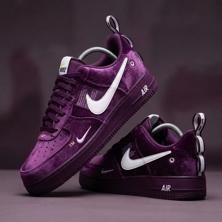 Custom Hand Painted Purple Air Force 1 Sneakers