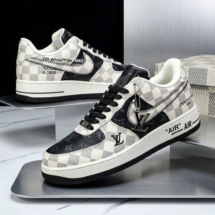 Hand Painted Checkered Custom Air Force 1 Sneakers