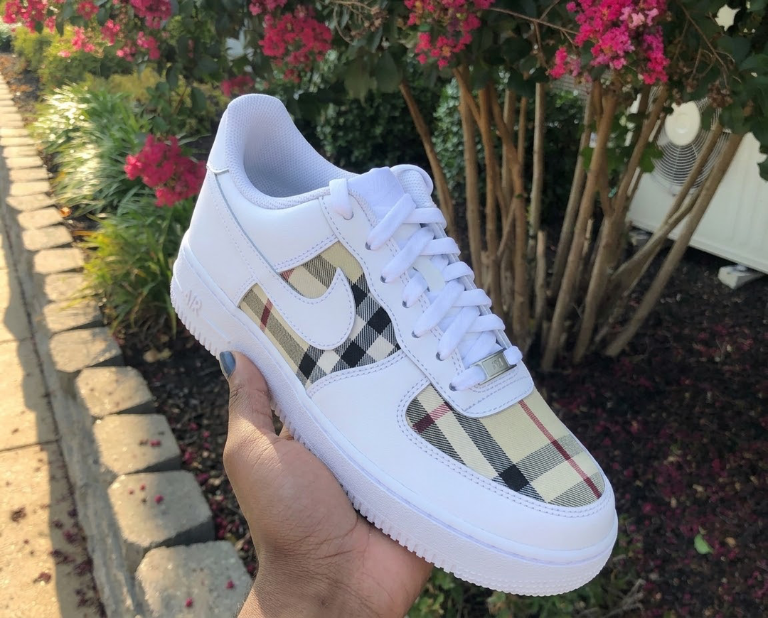 Custom Air Force 1 Classic Beige Plaid