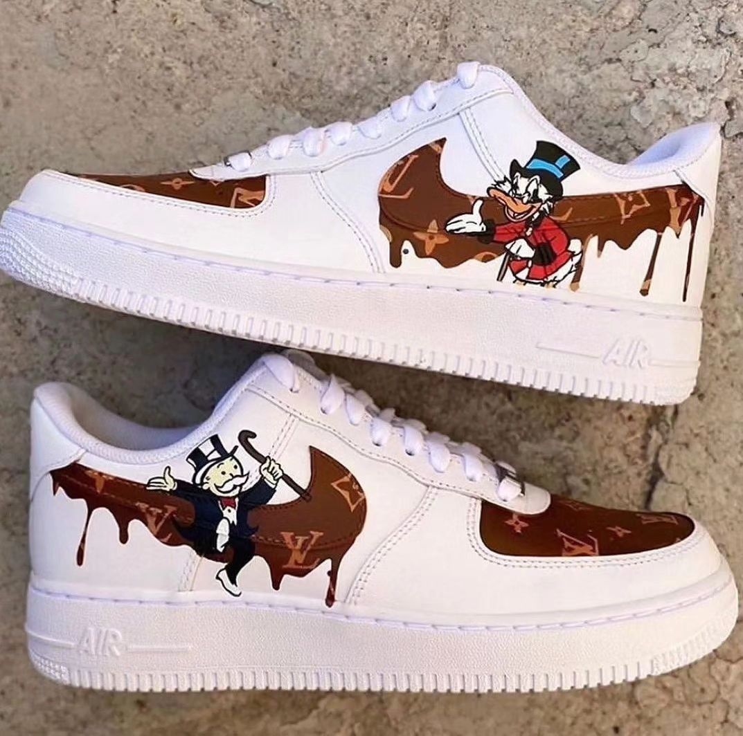 Cartoon Duck Lv Logo Custom Air Force 1