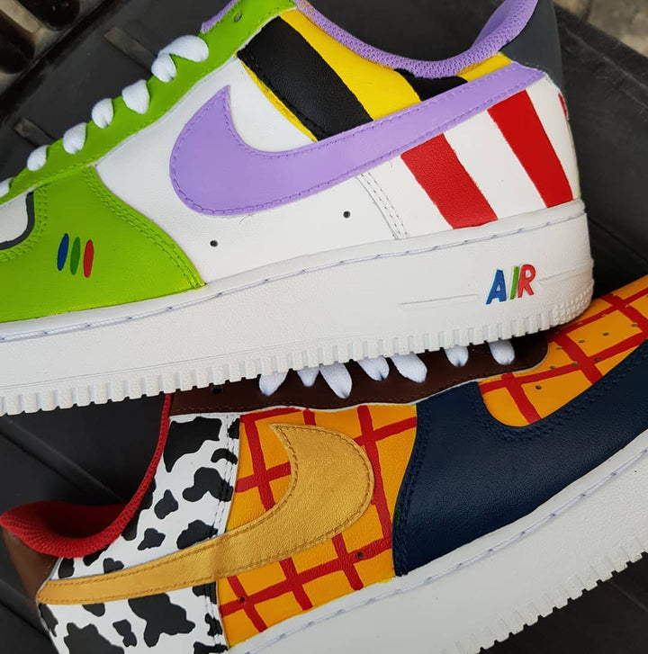 Graffiti Contrasting Purple Black Green Blue Green Yellow Custom Air Force 1
