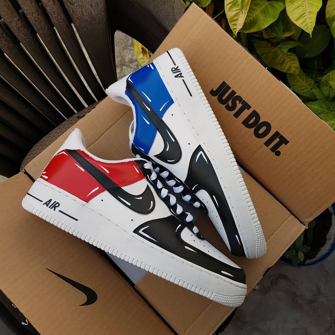 Red Blue Black Custom Air Force 1