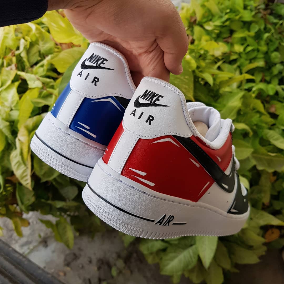 Red Blue Black Custom Air Force 1 XX CUSTOM