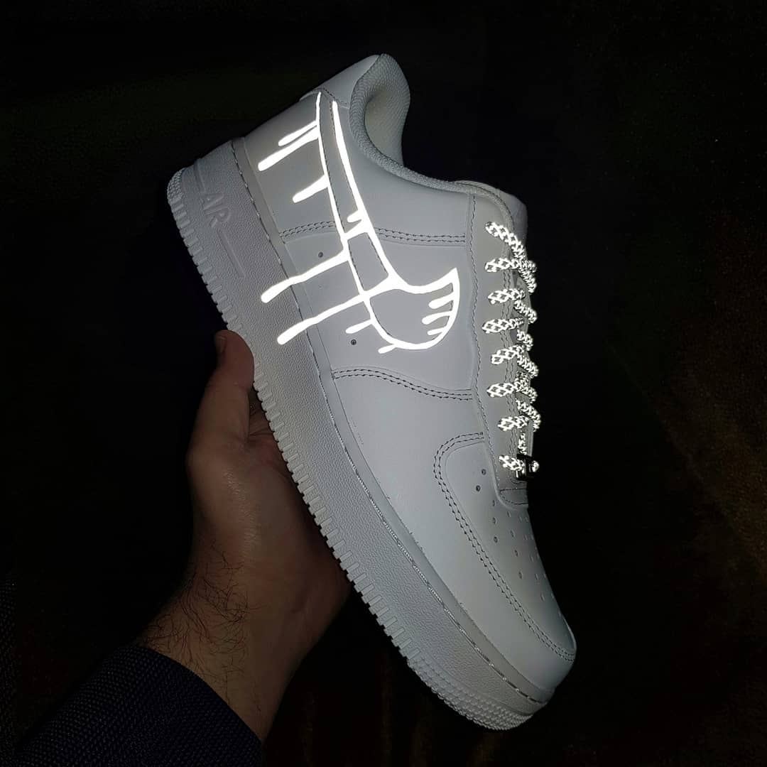 Dripping Swoosh Shine Custom Air Force 1