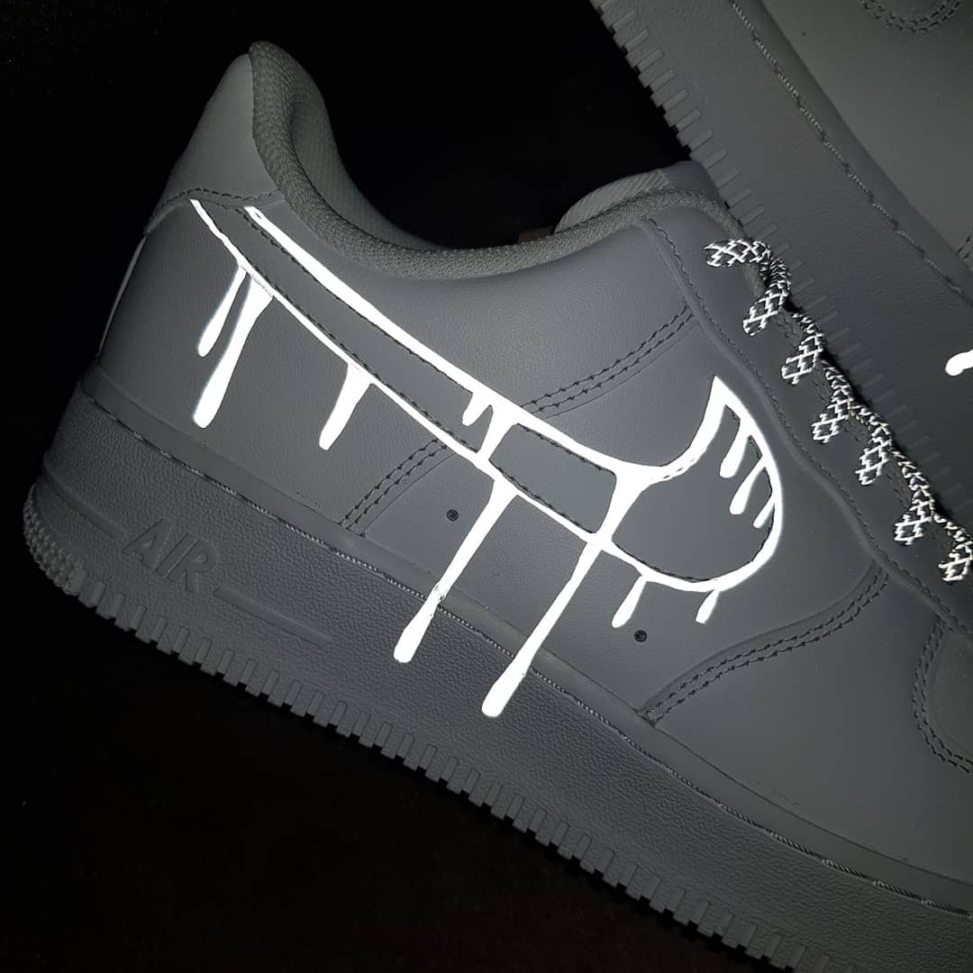 Dripping Swoosh Shine Custom Air Force 1