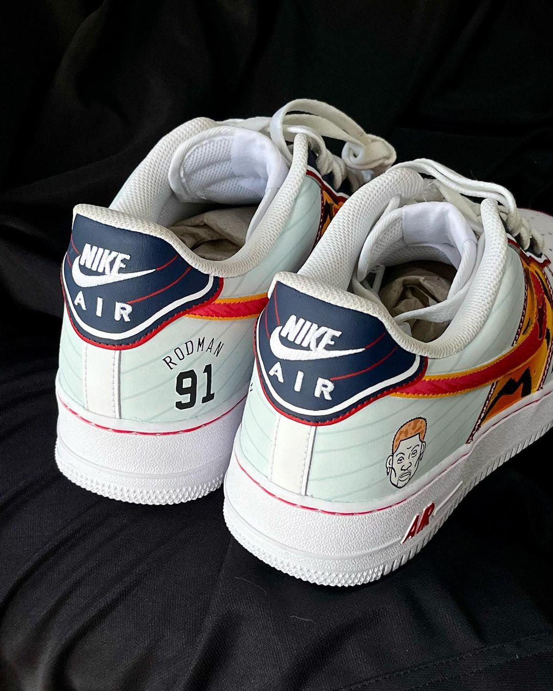 Red Black Orange Custom Air Force 1