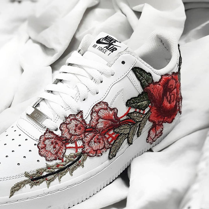 Embroidery Rose Red  Custom Air Force 1