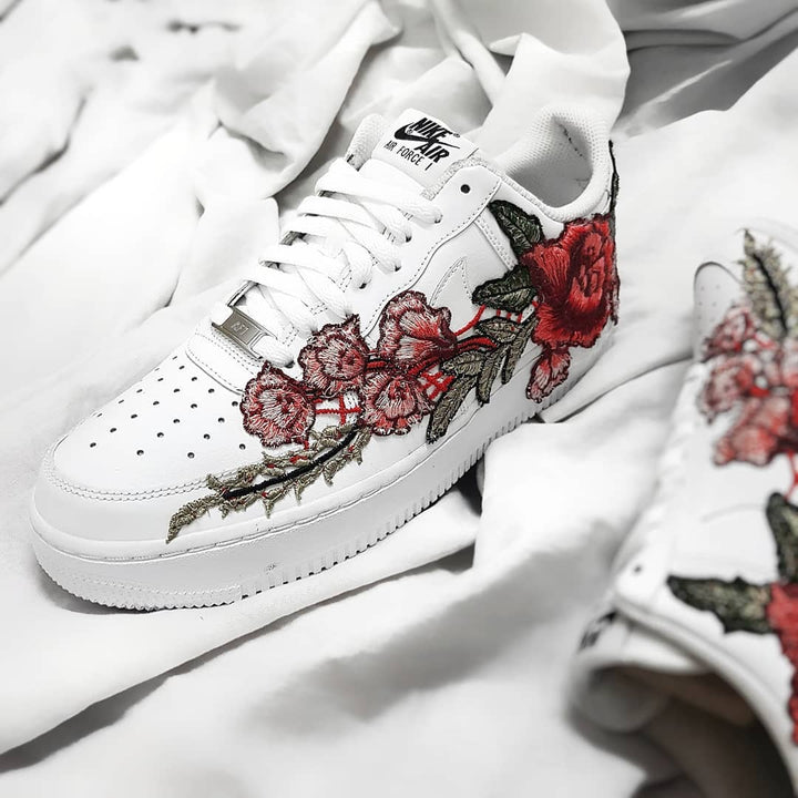 Embroidery Rose Red  Custom Air Force 1