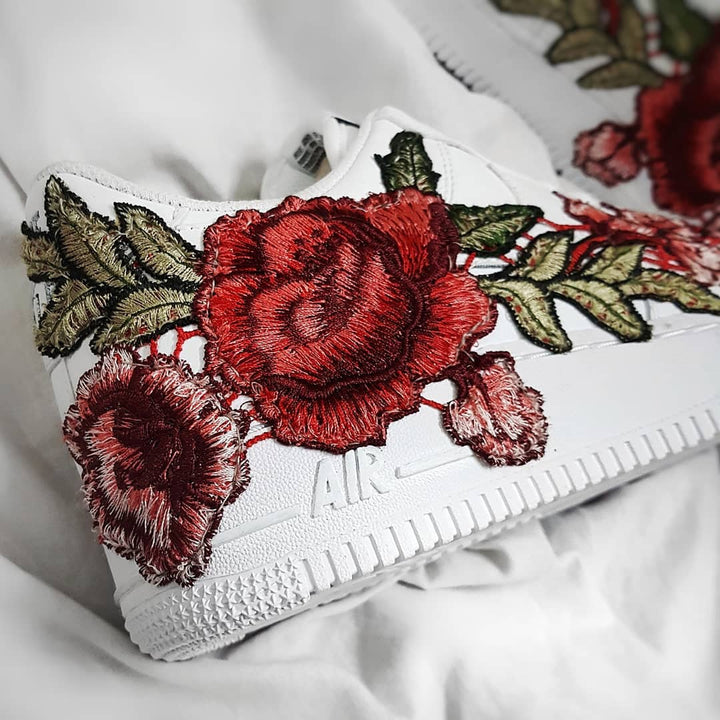 Embroidery Rose Red  Custom Air Force 1