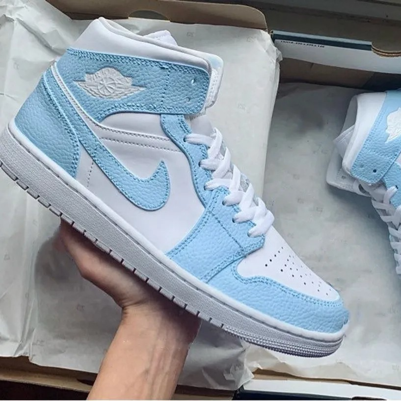 Custom Air Jordan 1 White Blue High