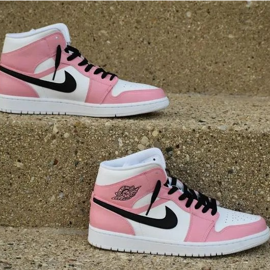 Custom Air Jordan 1 Pink Black White High