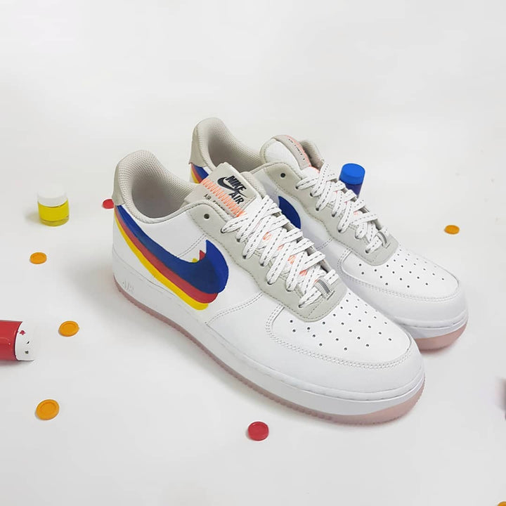 Yellow Blue Red Swoosh Custom Air Force 1