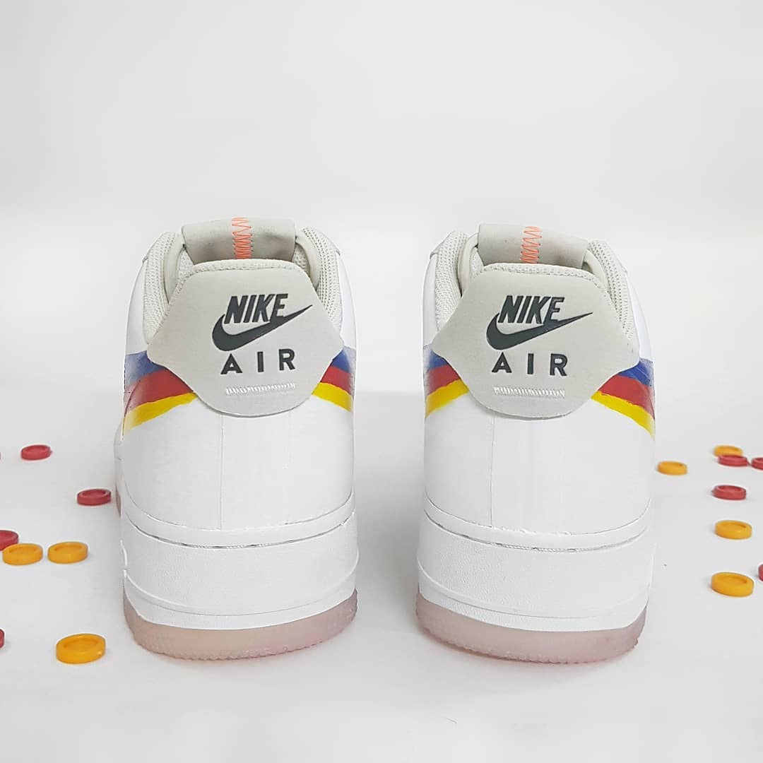 Yellow Blue Red Swoosh Custom Air Force 1