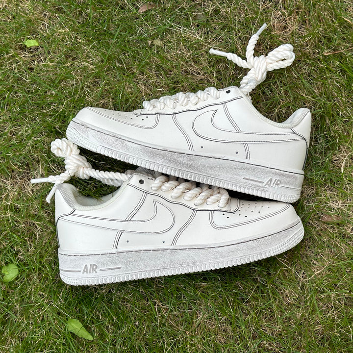 Custom Air Force 1 Distressed Thick Laces