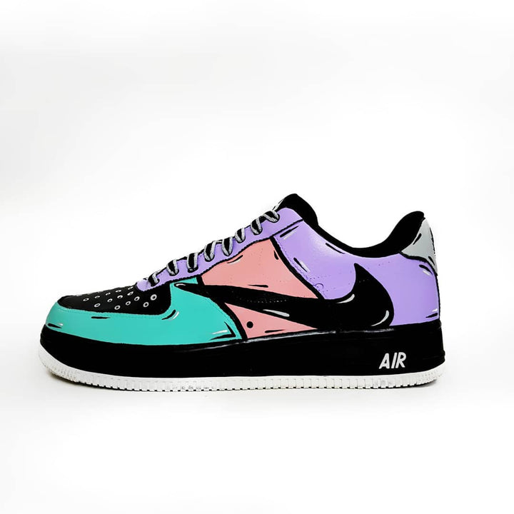 Navy Blue Pink Purple Reverse Swoosh Custom Air Force 1