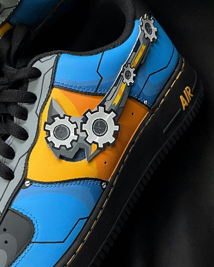 Orange Gray Blue Gearwheel Sticker Custom Air Force 1
