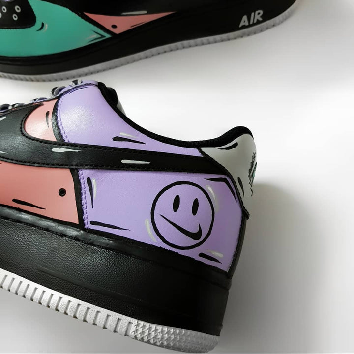 Navy Blue Pink Purple Reverse Swoosh Custom Air Force 1