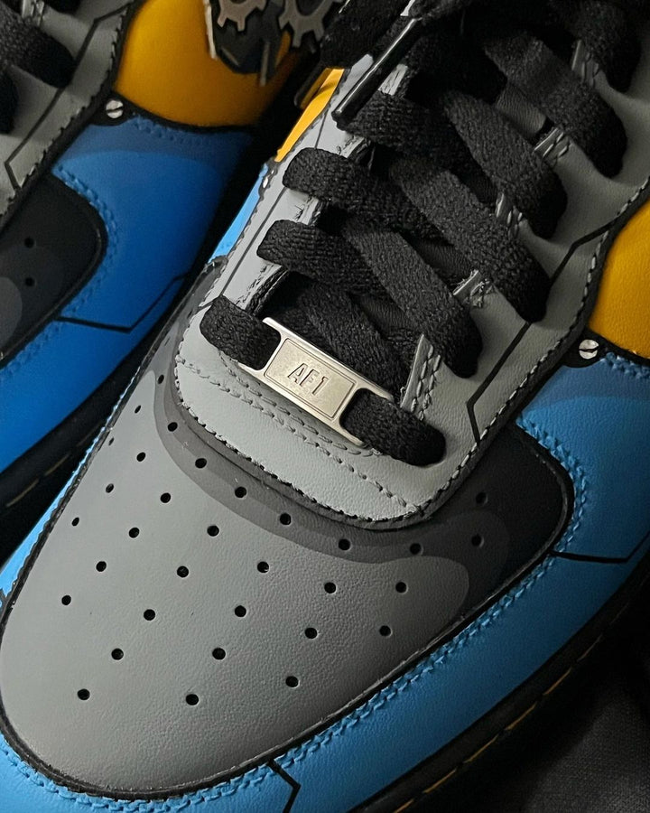 Orange Gray Blue Gearwheel Sticker Custom Air Force 1
